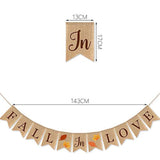 Burlap Fall In Love Banner Fall Autumn Wedding Supplies Engagement Bridal Shower Garland Decoration