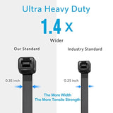 Long Zip Ties Heavy Duty 24 Inch, Large Zip Ties With 200 Lbs Tensile Strength, Big Cable Ties, Black, 50 Pack, By