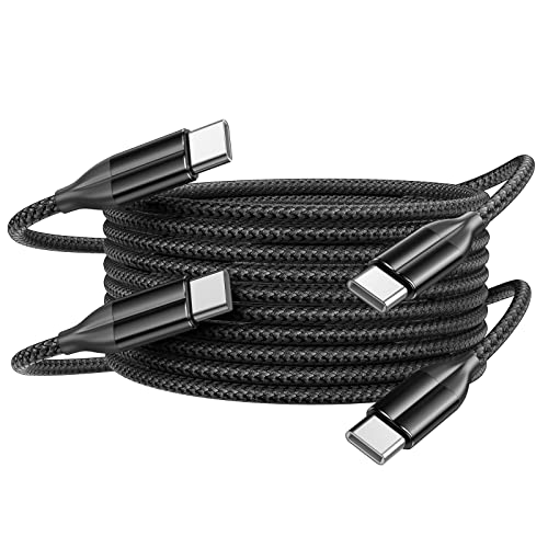 100W USB C Cable Fast Charging, 2 Pack 6FT Braided USB-C Cable, 5A PD Charger Cord for MacBook Pro/Air, iPad Pro, iPhone 17/16/15 Pro Max,