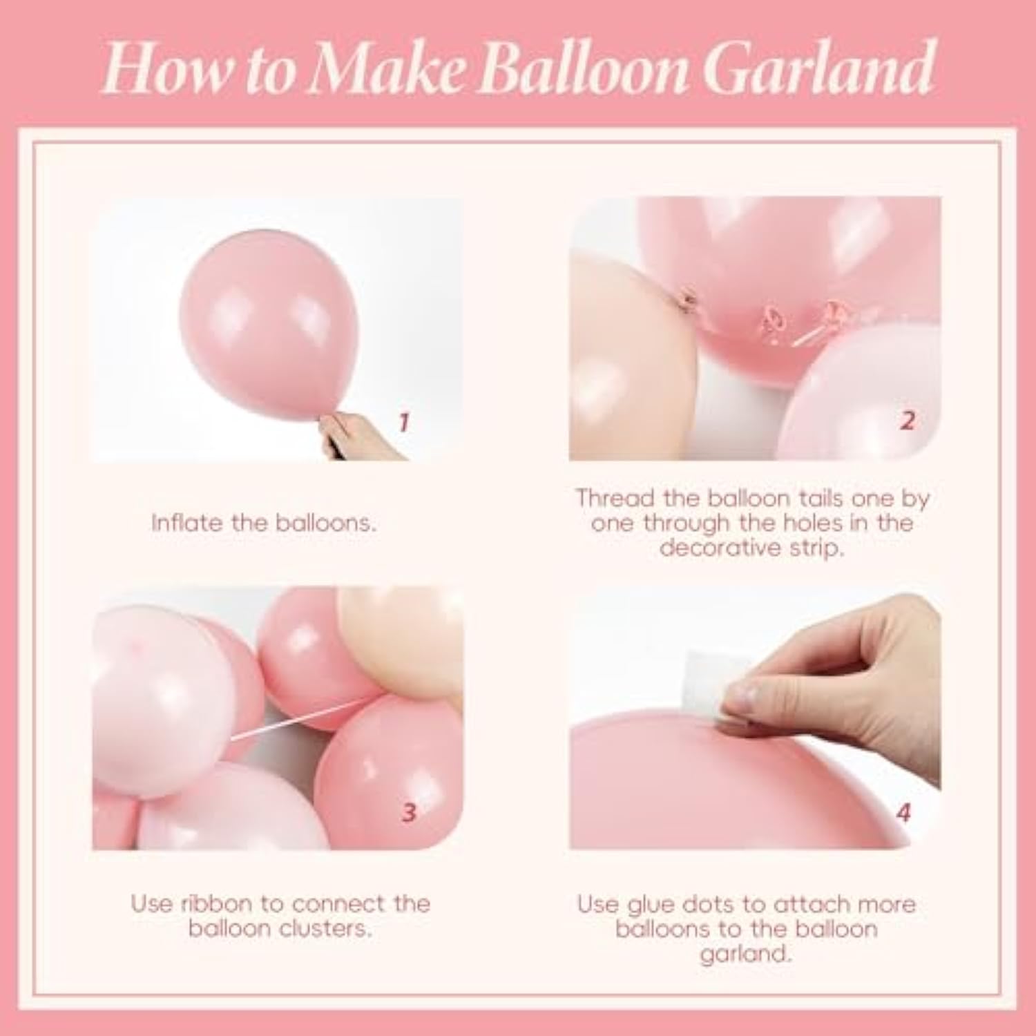 119pcs Pink and White Balloon Arch Kit for Baby Shower, Bridal Shower, Party