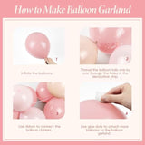 119pcs Pink and White Balloon Arch Kit for Baby Shower, Bridal Shower, Party