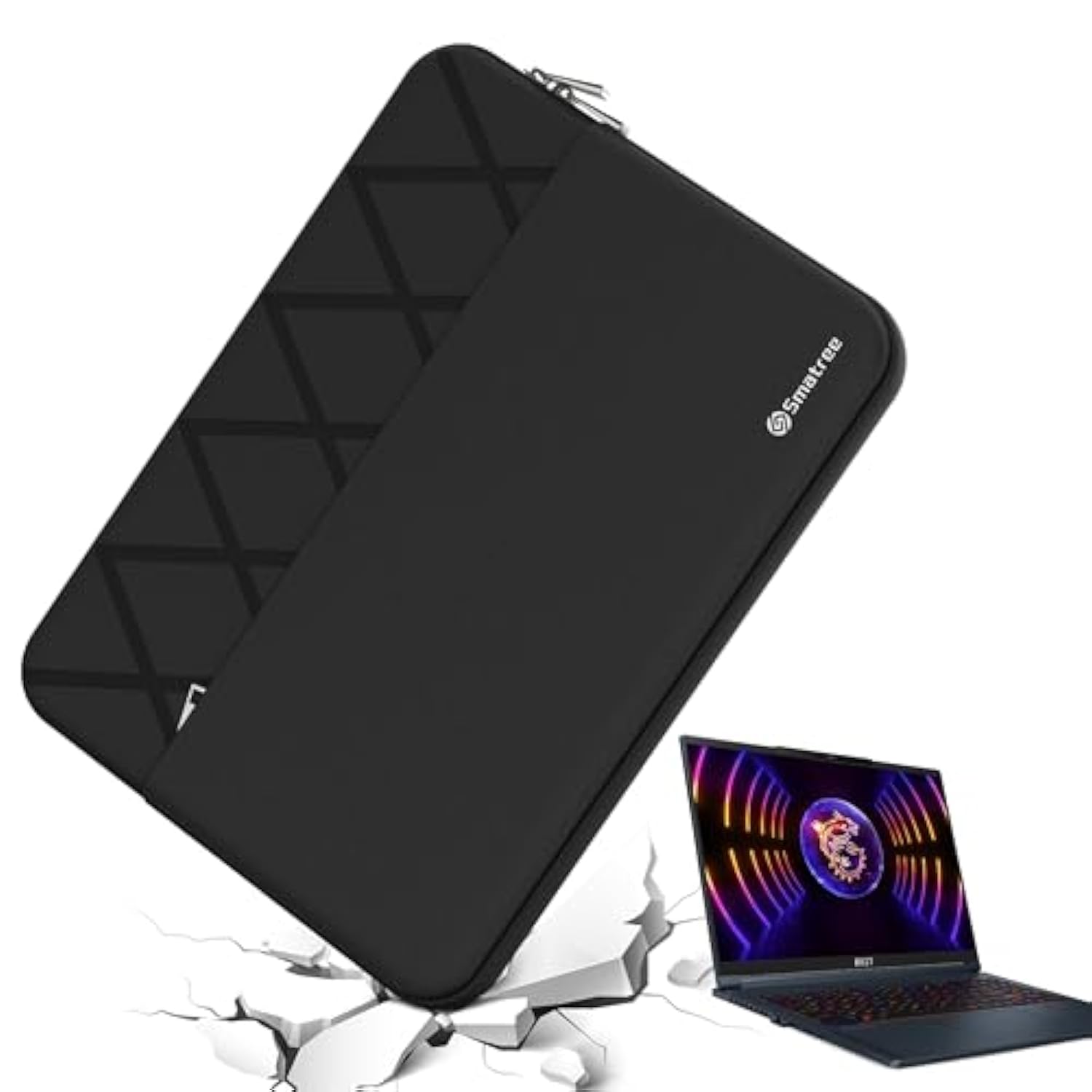 Smatree 16 inch Laptop Sleeve for MSI Stealth 16/16 AI, Crosshair 16, CreatorPro M16 HX/16 AI Studio, Creator M16 HX, Protective Laptop Case with Accessory Pocket, YKK Zipper, Shockproof Design (E601)