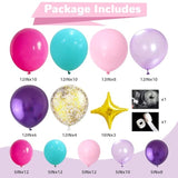 105Pcs Pink Purple Blue Balloon Arch Kit with Stars for Birthday & Party Decor
