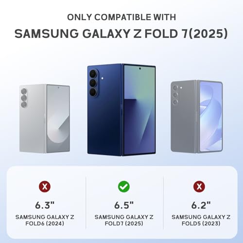 for  Galaxy Z Fold7 Case, [Compatible with Magsafe], [Invisible Kickstand & Privacy Screen Protector], Anti-Yellowing Protective Phone Case