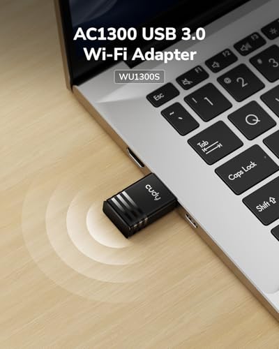 AC1300 WiFi USB 3.0 Adapter for PC, 5G/2.4G Dual Band Wireless Dongle for Laptop, USB 3.0, Compatible with Windows 7/8/8.1/10/11, Mac OS 10.5?10.13,