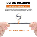 Rca Splitter Cable, 2-Pack Rca Y Cable Nylon Braided Rca Splitter 1 Male 2 Fem