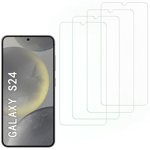 [4 Pack] Screen Protector Compatible with  Galaxy S24,Scratch Resistant,Easy-Install,Bubble Free,Anti-Fingerprint,Tempered Glass Compatible