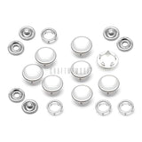 20 Sets 10.5Mm Cloudy White Pearl Snaps Fasteners Pearl-Like Button Fo