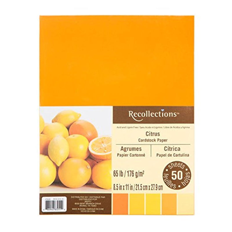 Citrus Cardstock Paper, 8.5" X 11" - 50 Sheets, 5 Colors