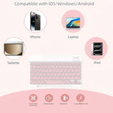 Keyboard Case For Samsung Galaxy Tab A8 10.5 2022, Samsung A8 Tablet Case With Pen Slot Detachable Wireless Bluetooth Keyboard With Mouse (Sm-X200/X205/X207) - (Pink)
