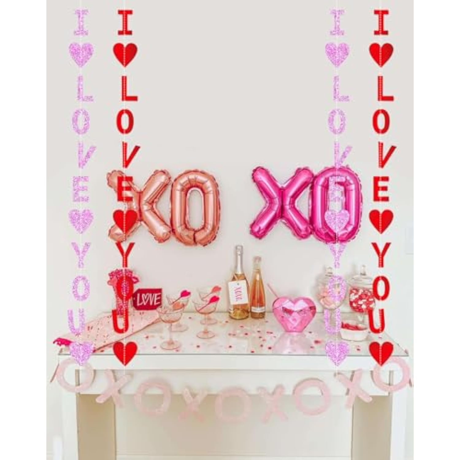 8 Pack I Love You Heart Garland Banner