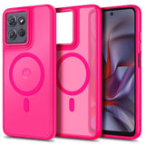 Magnetic For Motorola Moto G-Power-2025/2026 Case, Hot Pink | Compatible With Magsafe, Translucent Matte Scratch-Resistant Back, Military-Grade Protection Shockproof Slim Phone Cover