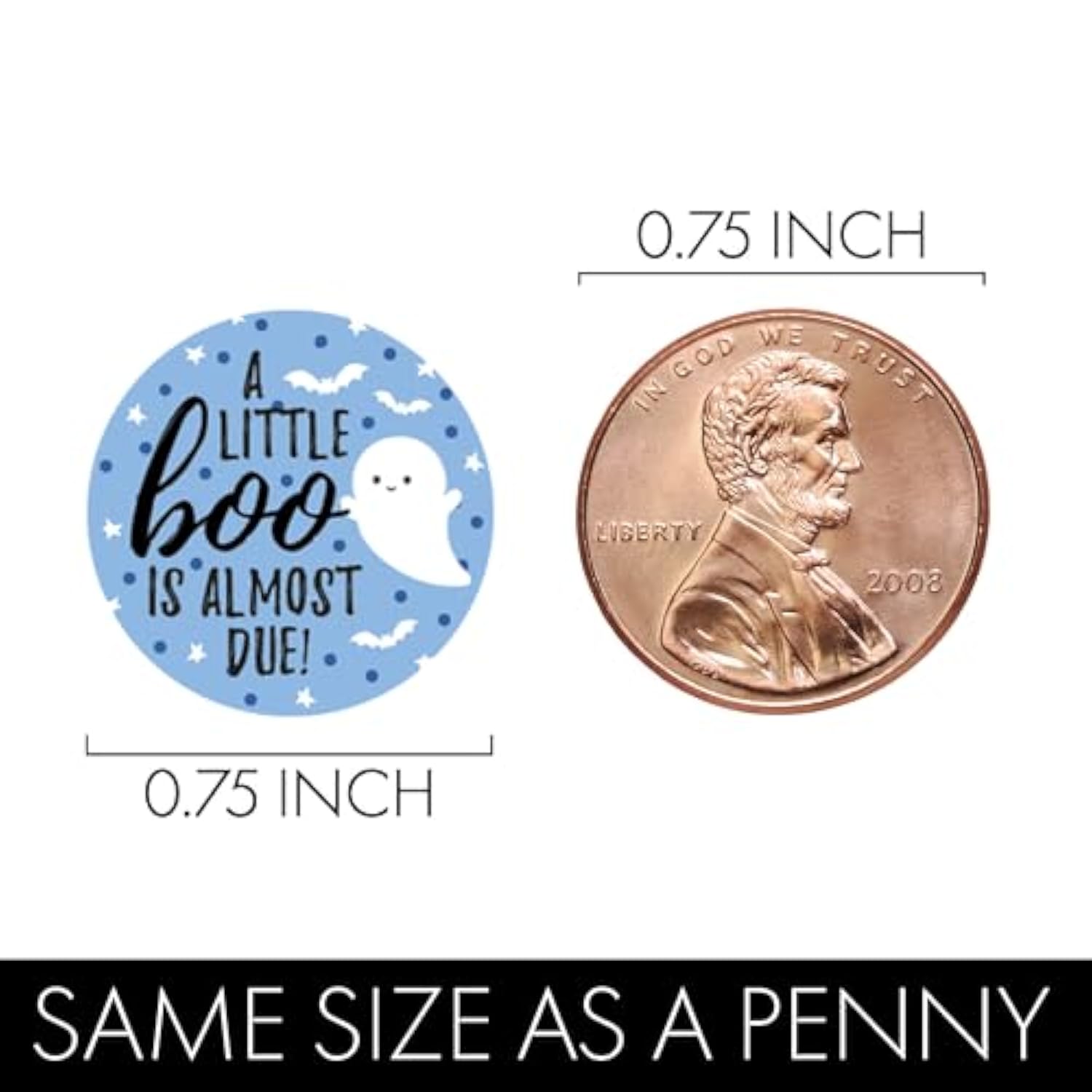 Purple A Little Boo Is Almost Due Girl Baby Shower Chocolate Kisses Party Favor Candy Stickers - Halloween Baby Shower, 108 Count