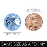 Purple A Little Boo Is Almost Due Girl Baby Shower Chocolate Kisses Party Favor Candy Stickers - Halloween Baby Shower, 108 Count