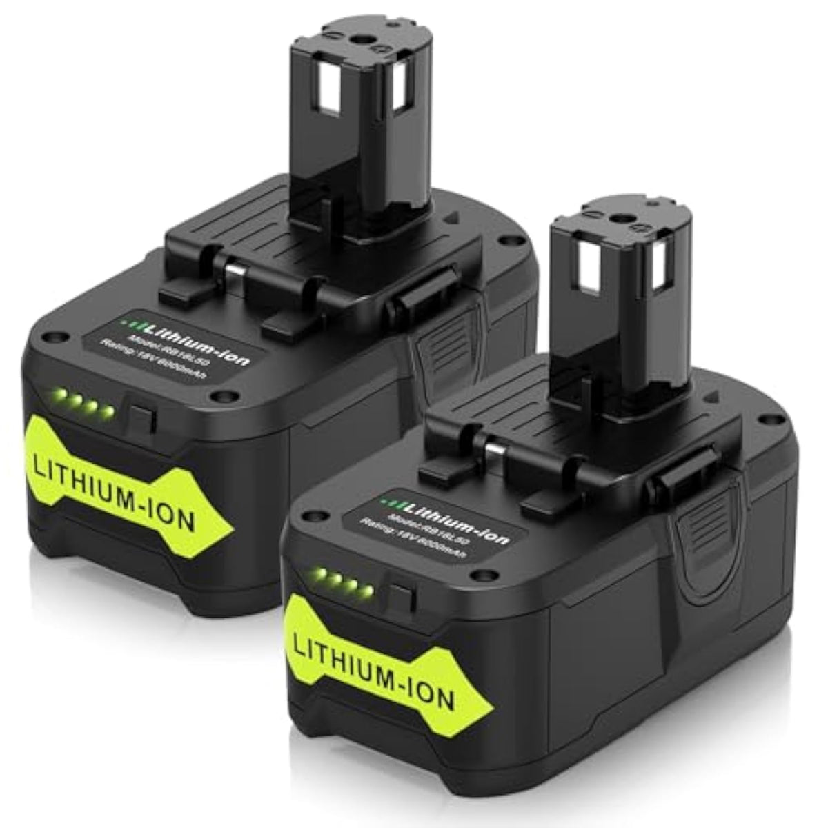 18V 6.0Ah Lithium Battery Compatible With Ryobi 18 Volt Cordless Power Tools Battery One+ P108 P102 P103 P104 P105 P107 P106 P221 Bpl18151 (2 Packs)