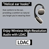 TE-H1 Open-Ear Earphones, Non-occluding Design, Ear-Hook Style, Hi-Res Audio and LDAC, Sound Leakage Reduction Mode, Up to 42 Hours of Playback,