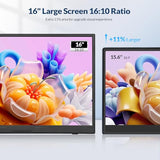 Portable Monitor, 16 1200P Fhd 16:10, 1500:1 Contrast Ratio, Usb-C Hdmi Laptop Screen With Rotating Stand, Horizontal/Vertical Monitor, Travel Monitor For Laptop/Pc/Mac/Windows/Ps5,Vesa Mountable