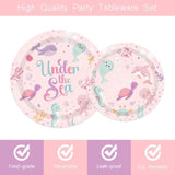 Under The Sea Birthday Party Tableware Kits Underwater Sea Life Party Decorations For Birthday Party Ocean Happy Birthday Party Decorations For 24 Guests