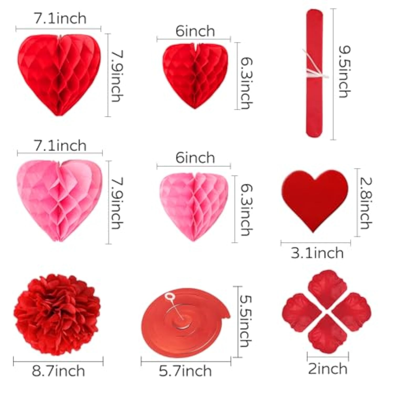 Valentines Day Decorations Set - 25 Pcs Valentine Decorations Kit With Be Mine Love Heart Xo Garlands Banner Hanging Swirls Valentines Decor For Home Office Wedding Anniversary Birthday Party Supplies