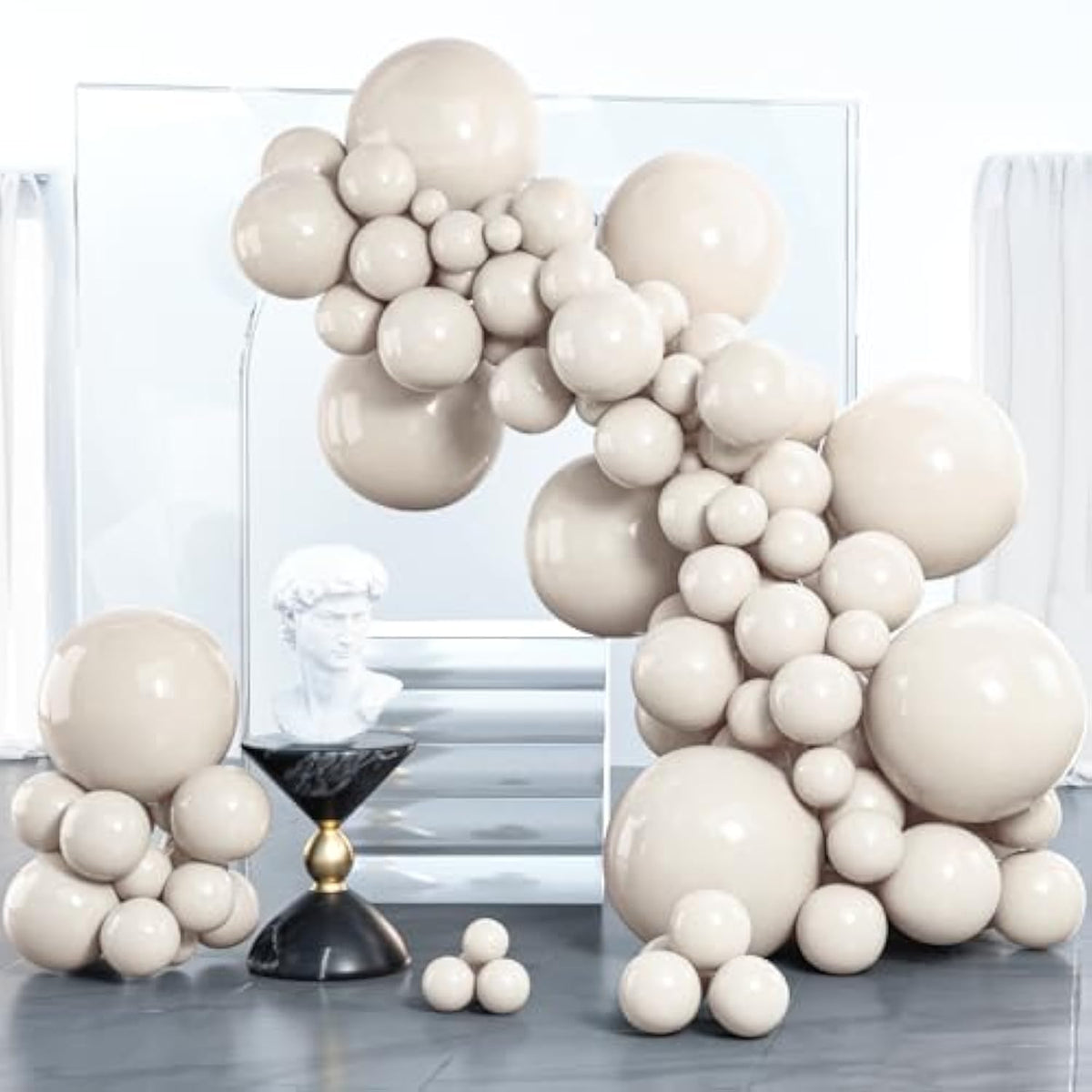 White Sand Balloon Garland Kit: Beige, Cream & Ivory - 100 Piece