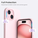 Chalk Pink Slim Liquid Silicone Phone Case for iPhone 15 6.1 Inch