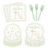 96Pcs A New Silly Goose Baby Shower Tableware Kits Goose Theme Disposable Paper Plates And Napkins Set For 24 Guests Farm Animal Baby Shower Supplies For Girls Boys