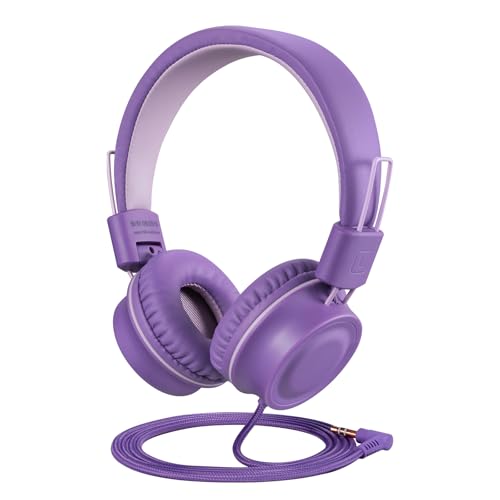 J01 Kids Headphones Wired On-Ear with 3.5mm Jack (Lavender)
