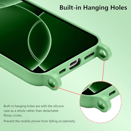 Magnetic Crossbody Case for iPhone 13 Pro Max 6.7", Liquid Silicone Case with Adjustable Shoulder Neck Lanyard Strap,[Compatible with MagSafe]