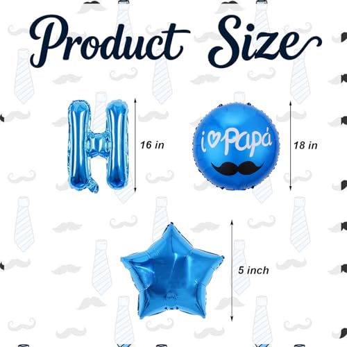 Happy Fathers Day Balloons Banner - Blue Father's Day Balloons Decoration Supplies - Party Decorations Sign Backdrop with 18 Pieces