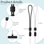 Phone Lanyard Wrist Strap, Adjustable Wristlet Strap For Around The Hand With Tether Tabs Compatible For Iphone Android Smartphones-4Pcs Black Grey