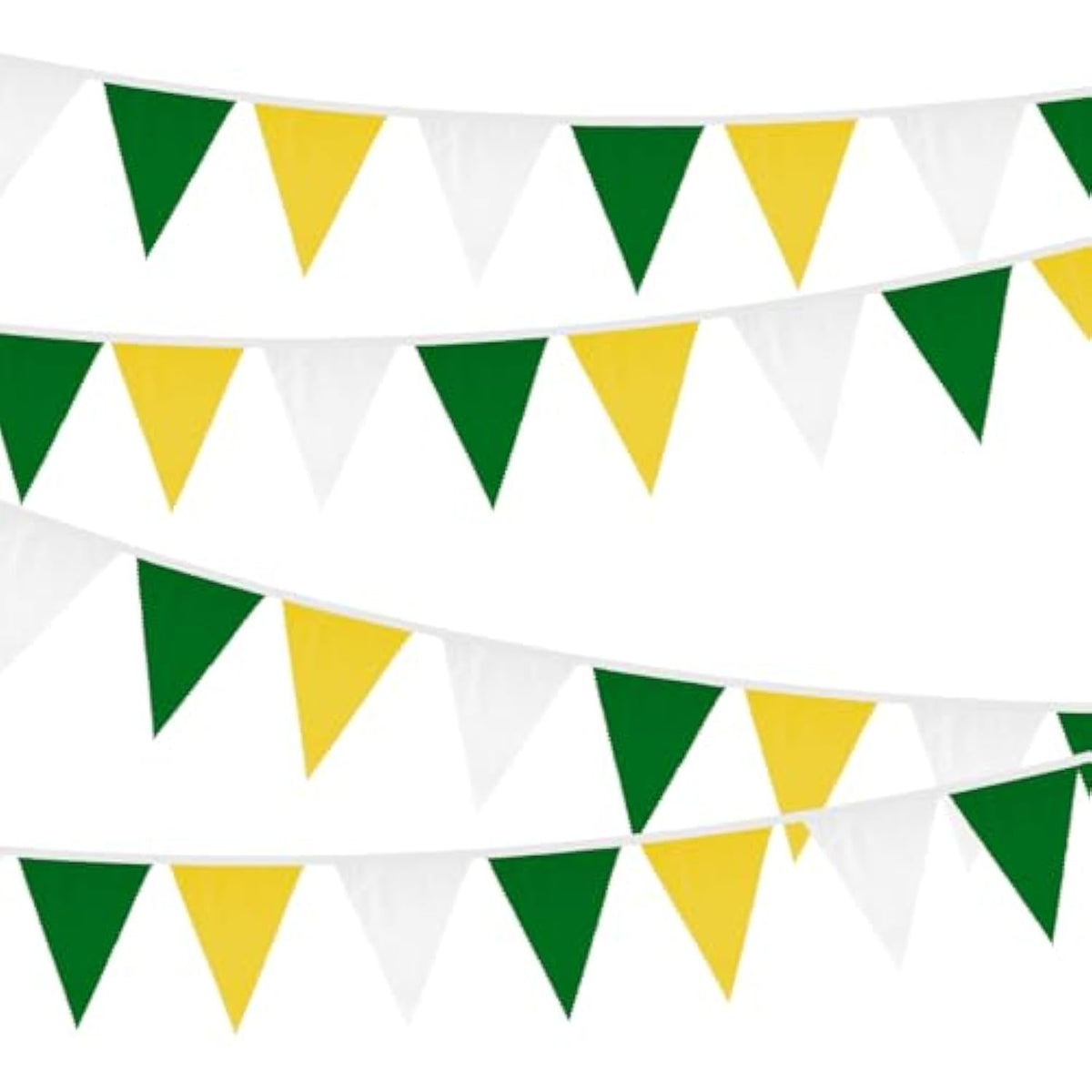 39-Ft Yellow, Green & White Golf Party Triangle Flag Banner