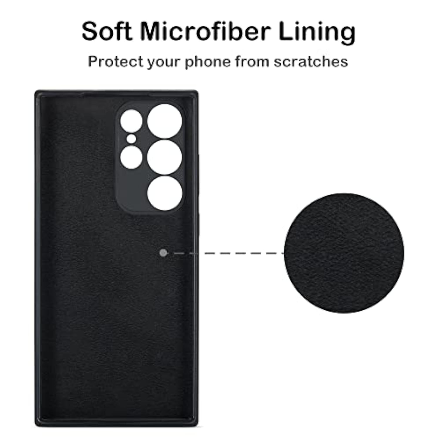 Compatible With Samsung Galaxy S23 Ultra Case Liquid Silicone, Skin Touch Gel Rubber Case With Soft Microfiber Lining, Cute Slim Full Camera Protection Cover, Black