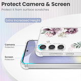 Clear Flower Design Purple Peony Case for Samsung Galaxy S24 Plus