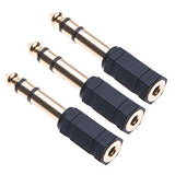 6.35 to 3.5 Headphone Adaptor Stereo Earphone Audio Plug Adapter AUX Mini Jack to Jack Converter for Headphones Earphones Guitar Amp (6,35mm 1/4 Male
