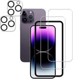 Easy Alignment Frame Designed For iPhone14 Pro Tempered Glass Screen Protector 2-Pack Camera Lens Protector Film 2-Pack