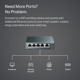 Tl-Sg105, 5 Port Gigabit Unmanaged Ethernet Switch, Network Hub, Ethernet Splitter, Plug & Play, Fanless Metal Design, Shielded Ports, Traffic Optimization