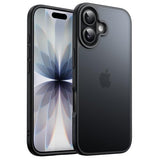 Matte Case For Iphone 17 6.3-Inch, Shockproof Military Grade Drop Protection, Frosted Translucent Back Minimalist Phone Cover, Anti-Fingerprint (Black)