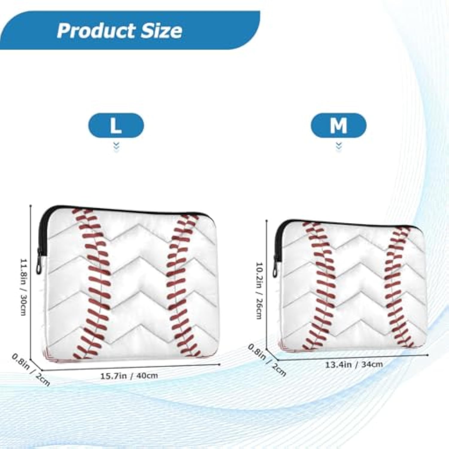 Baseball Print Laptop Sleeve 13-14 Inch Laptop Sleeve Bag, Shockproof Laptop Case Tablet Liner Pouch