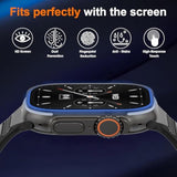 2-Pack Tempered Glass Screen Protector,Screen Protector Waterproof Hd With Self-Aligning Mounting Frame, Compatible With Apple Watch Ultra 1/2/3 49Mm