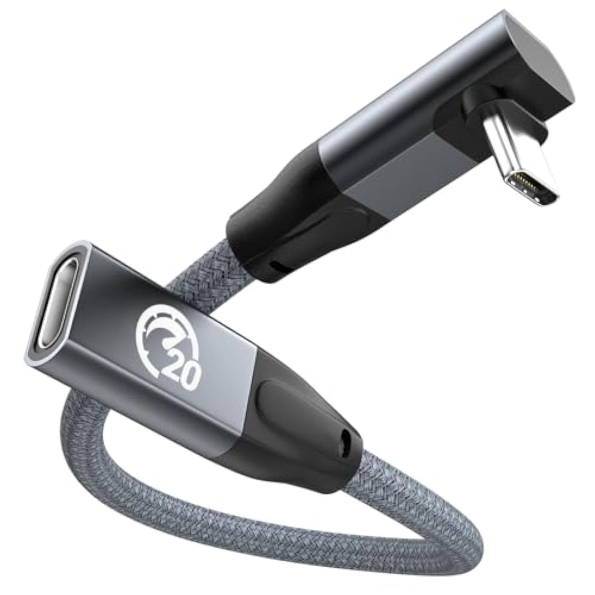 90 Degree Usb C Extension Cable 1Ft,Up&Down Pd 100W Usb 3.2 Gen2 20Gbps Type C