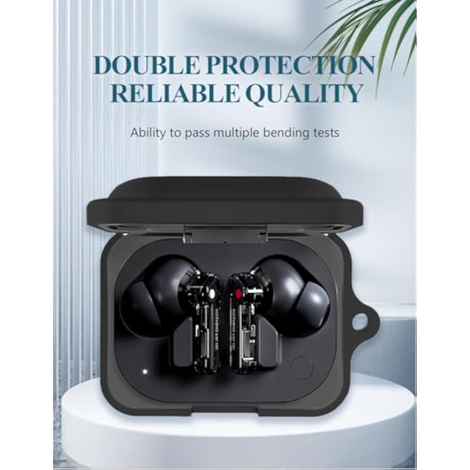 Nothing Ear (a) Full Protective Soft Silicone Skin Case Cover with Keychain and Lanyard