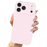 Cute Polka Dot Slim Shockproof Case for iPhone 17 Pro, Pink