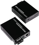 A Pair 2 Pack Multi-Mode Dual Sc Fiber Gigabit Fast Ethernet Media Converter, Mini 1X 10/100/1000Base-T Rj45 To 1000Base-Sc Slot Converter Transceiver, Up To 2Km 850-1310-Nm, Ac 100V~240V