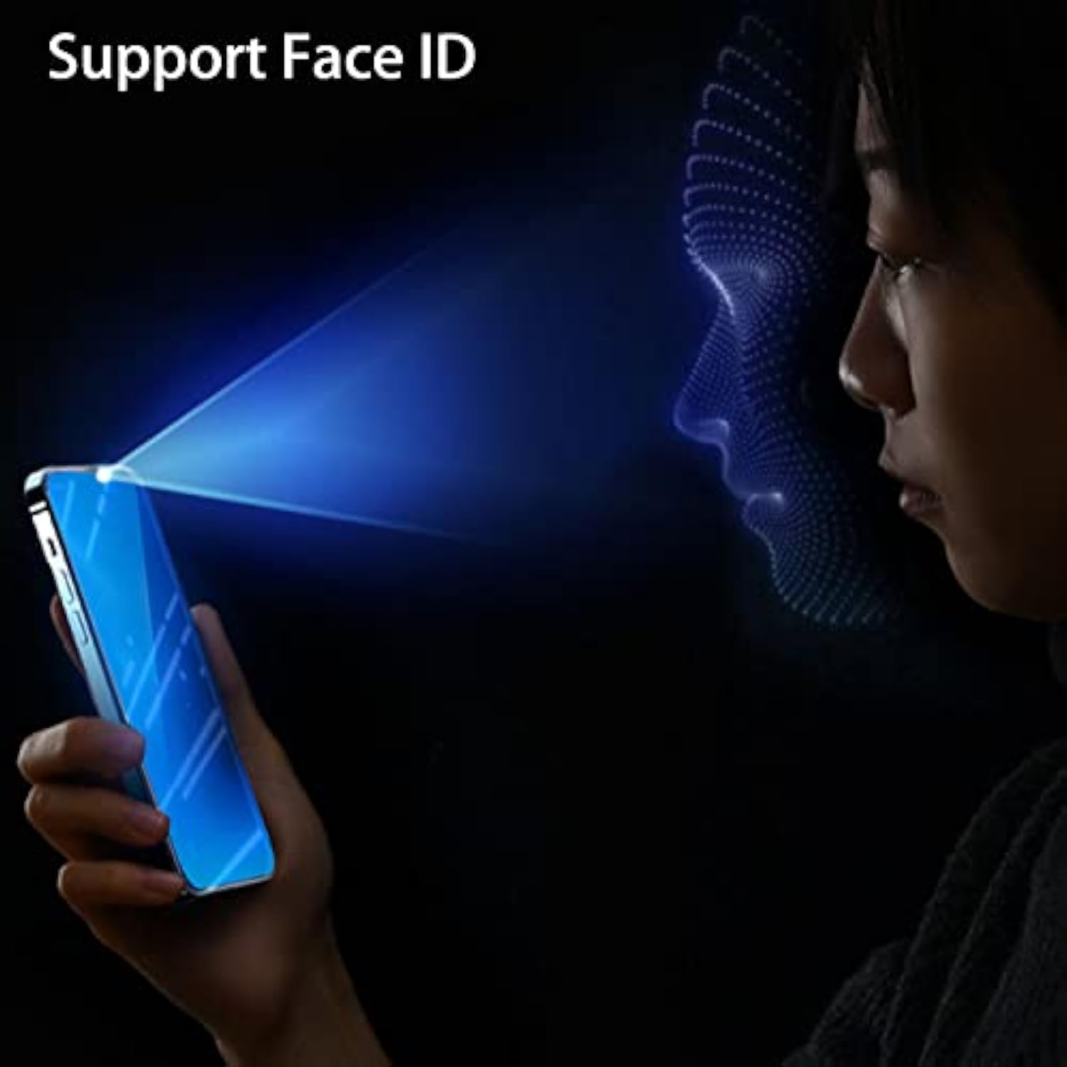 2 Pcs Anti-Blue Privacy Tempered Glass Suit For Iphone 14 Pro Mirror Anti-Spy Screen Protector Anti-Peeping Film Electroplated 9H Hardness Anti-Scratch 6.1 Inch(Blue)
