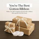 Custom Herringbone Cotton Ribbon, Natural 5/8 Inch Gift Ribbon With You’Re The Best Printed Phrase, 10 Yards