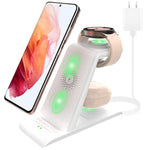 Wireless Charging Station For Samsung Galaxy Watch 7/6/5 Pro/4/3 Active 2/1, S25 Ultra/S25/S24/S23/S22/S21/S20/S10, Note20/10/9/8, Buds3/2 Pro/Live - Multiple Devices Charger Stand