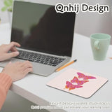 Funky Pink Butterfly Mouse Pad, Trendy Preppy Butterflies Mousepad For Gaming Work Computer Laotop Office Dorm With Non-Slip Rubber Base, 9.5X8 Inch