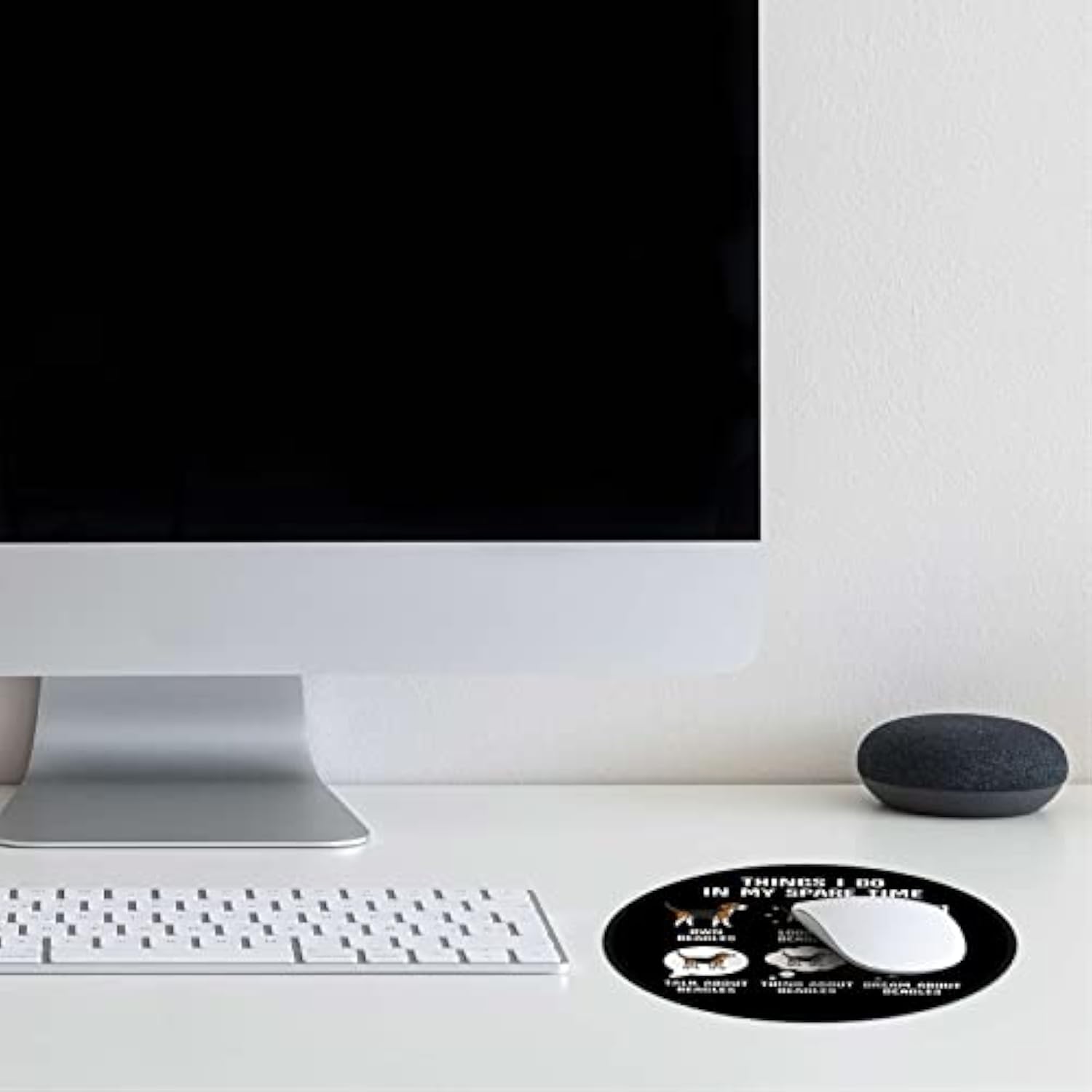 Things I Do In My Spare Time With A Beagle Mouse Pad 7.9 X 7.9 Inch,Funny Dog Non-Slip Rubber Base Mousepads For Home Office College Dorm Desk Decor,Gifts For Beagle Mon Dog Lovers Girls
