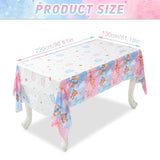 Gender Reveal Decorations Disposable Tablecloths - 3 Pcs Pink And Blue Waterproof Table Covers For Baby Gender Reveal Decor Party Supplies Boy Or Girl Baby Shower Bear Revelacion Genero