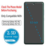 [2-Pack] Tempered Glass for  Galaxy A52/ A52 5G Screen Protector, Support Fingerprint Reader, Easy to Install, Bubble Free, Case Friendly